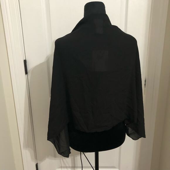 Dotti Womens ShawlOne Size Black Soft Chiffon Wrap‎ Tie Front Beach Casual NWT - Picture 2 of 10